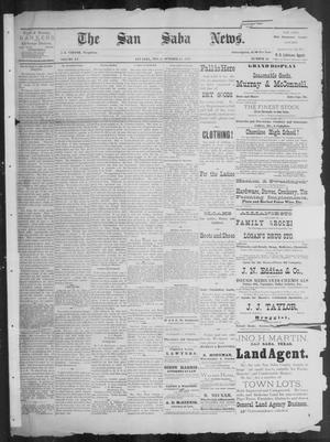 Primary view of object titled 'The San Saba News. (San Saba, Tex.), Vol. 15, No. 52, Ed. 1, Friday, October 25, 1889'.