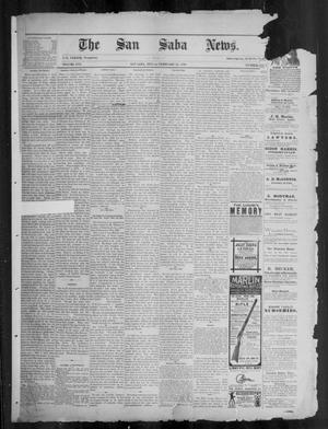 Primary view of object titled 'The San Saba News. (San Saba, Tex.), Vol. 16, No. 15, Ed. 1, Friday, February 14, 1890'.