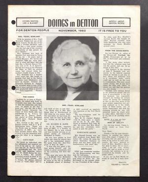 Primary view of object titled 'Doings in Denton (Denton, Tex.), November 1960'.