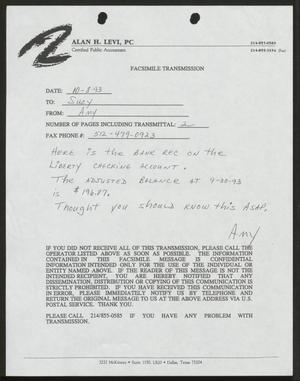 Primary view of object titled '[Letter from Amy to Suzy, October 8, 1993]'.
