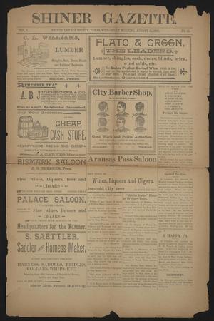 Primary view of object titled 'Shiner Gazette. (Shiner, Tex.), Vol. 5, No. 11, Ed. 1 Wednesday, August 11, 1897'.