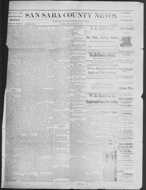 Primary view of object titled 'The San Saba County News. (San Saba, Tex.), Vol. 18, No. 40, Ed. 1, Friday, August 19, 1892'.