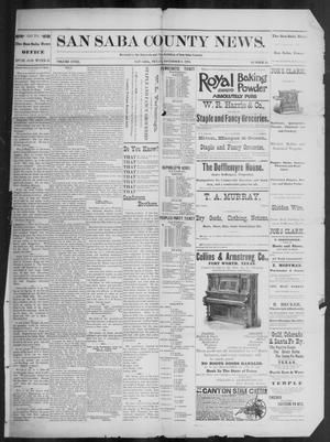 Primary view of object titled 'The San Saba County News. (San Saba, Tex.), Vol. 18, No. 51, Ed. 1, Friday, November 4, 1892'.