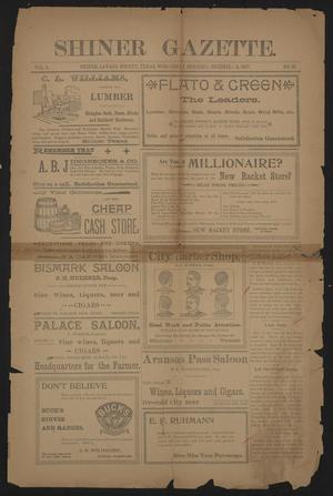 Primary view of object titled 'Shiner Gazette. (Shiner, Tex.), Vol. 5, No. 28, Ed. 1 Wednesday, December 8, 1897'.