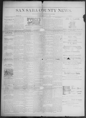 Primary view of object titled 'The San Saba County News. (San Saba, Tex.), Vol. 19, No. 24, Ed. 1, Friday, May 5, 1893'.