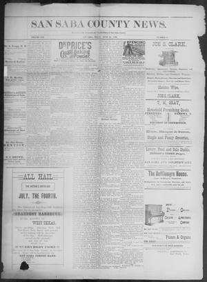 Primary view of object titled 'The San Saba County News. (San Saba, Tex.), Vol. 19, No. 32, Ed. 1, Friday, June 30, 1893'.