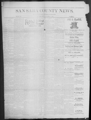 Primary view of object titled 'The San Saba County News. (San Saba, Tex.), Vol. 19, No. 48, Ed. 1, Friday, October 20, 1893'.