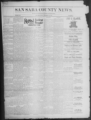 Primary view of object titled 'The San Saba County News. (San Saba, Tex.), Vol. 19, No. 51, Ed. 1, Friday, November 10, 1893'.