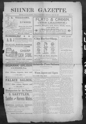 Primary view of object titled 'Shiner Gazette. (Shiner, Tex.), Vol. 5, No. 9, Ed. 1, Wednesday, July 28, 1897'.