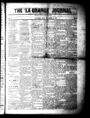Primary view of object titled 'The La Grange Journal (La Grange, Tex.), Vol. 1, No. 38, Ed. 1 Wednesday, November 10, 1880'.