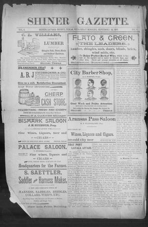 Primary view of object titled 'Shiner Gazette. (Shiner, Tex.), Vol. 5, No. 17, Ed. 1, Wednesday, September 22, 1897'.