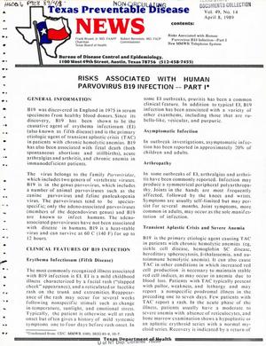Primary view of object titled 'Texas Preventable Disease News, Volume 49, Number 14, April 8, 1989'.
