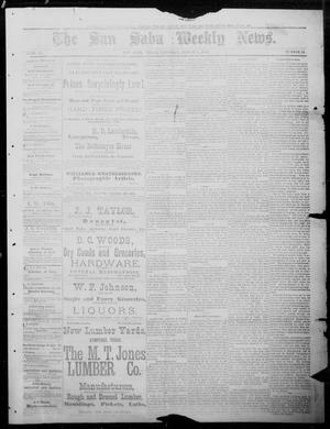 Primary view of object titled 'The San Saba Weekly News. (San Saba, Tex.), Vol. 11, No. 44, Ed. 1, Saturday, August 8, 1885'.