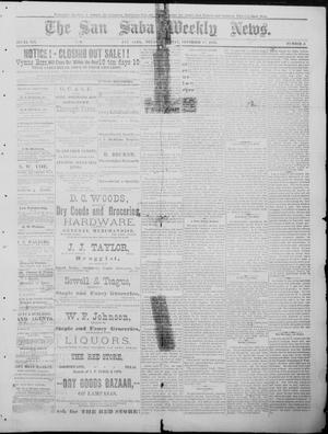 Primary view of object titled 'The San Saba Weekly News. (San Saba, Tex.), Vol. 12, No. 6, Ed. 1, Saturday, November 14, 1885'.