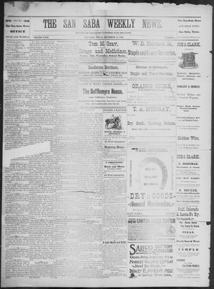 Primary view of object titled 'The San Saba Weekly News. (San Saba, Tex.), Vol. 18, No. 5, Ed. 1, Friday, December 11, 1891'.