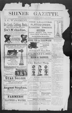 Primary view of object titled 'Shiner Gazette. (Shiner, Tex.), Vol. 2, No. 9, Ed. 1, Thursday, August 23, 1894'.
