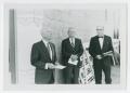 Thumbnail image of item number 1 in: '[Three Men at J.A. Nelson Building Historic Marker Dedication]'.