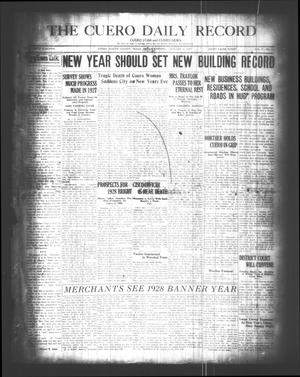 Primary view of object titled 'The Cuero Daily Record (Cuero, Tex.), Vol. [68], No. 1, Ed. 1 Sunday, January 1, 1928'.