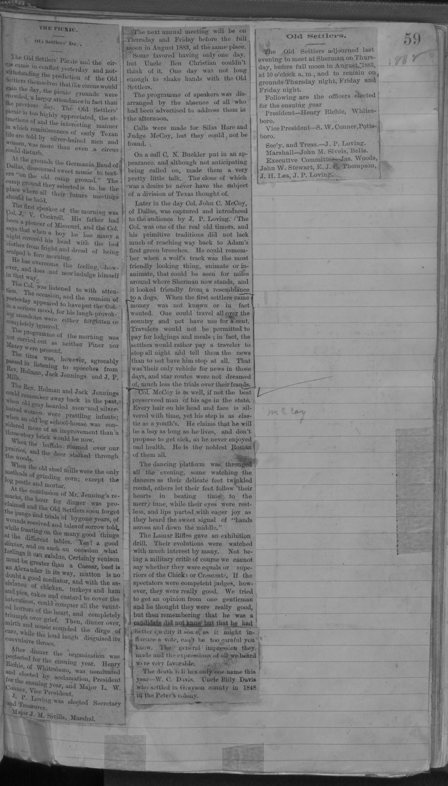 Old Settler's Association of Grayson County, Vol. 1.
                                                
                                                    [Sequence #]: 59 of 322
                                                
