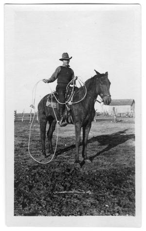 Primary view of object titled 'Unidentified Man on Horseback with Rope'.