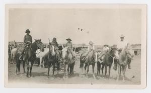 Primary view of object titled '[Thad Cobb and Five Cowboys]'.