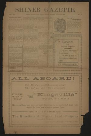 Primary view of object titled 'Shiner Gazette. (Shiner, Tex.), Vol. 19, No. 20, Ed. 1 Thursday, January 11, 1912'.