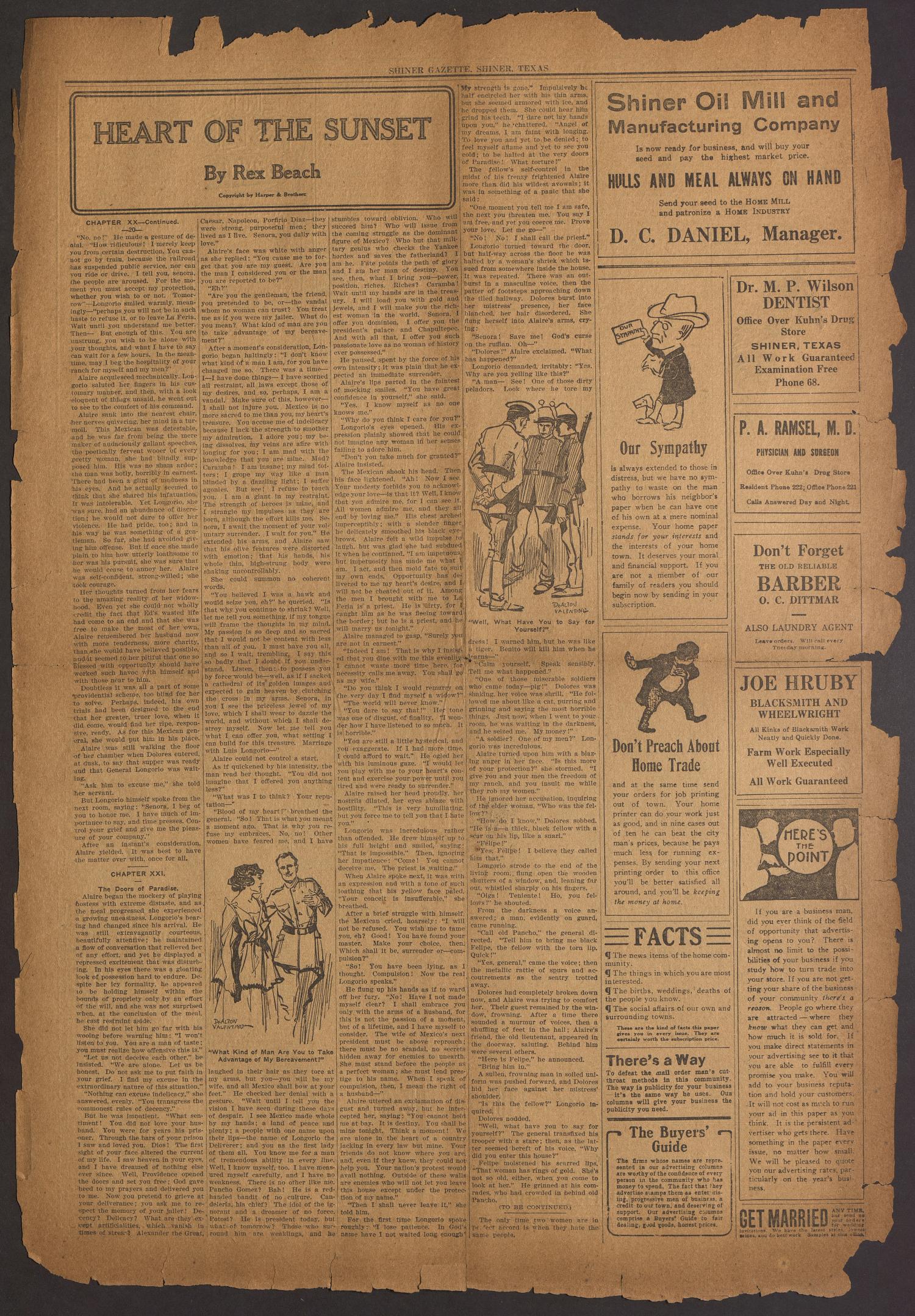Shiner Gazette (Shiner, Tex.), Vol. 24, No. 52, Ed. 1 Thursday, September 13, 1917
                                                
                                                    [Sequence #]: 3 of 8
                                                