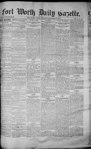 Primary view of object titled 'Fort Worth Daily Gazette. (Fort Worth, Tex.), Vol. 7, No. 253, Ed. 1, Thursday, September 13, 1883'.