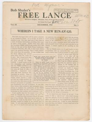 Primary view of object titled 'Bob Shuler's Free Lance, Volume 3, Number 1, December 1918'.