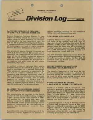 Primary view of object titled 'Division Log, Number 7177, February 21, 1989'.