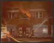 Photograph: [Dallas firefighters extinguishing fire from building]