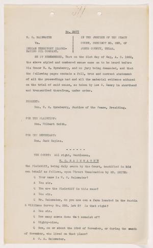 Primary view of object titled '[Cause No. 3677: Transcript of Court Proceedings]'.
