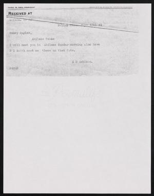 Primary view of object titled '[Letter from A. M. Acheson to Henry Sayles, September 15, 1911]'.