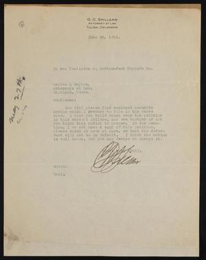 Primary view of object titled '[Letter from G. C. Spillers to Sayles & Sayles, June 20, 1925]'.