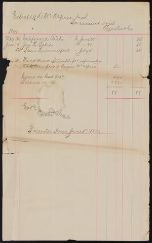 Primary view of object titled '[Expenses of W. K. McAlpine's Estate Billed by Rustin & Company, June 17, 1902]'.