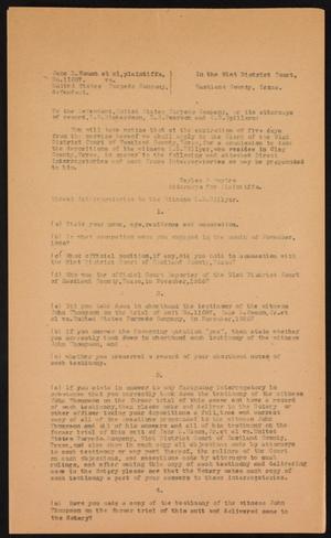 Primary view of object titled '[Cause No. 11687: Notice of Deposition of L. D. Hillyer]'.