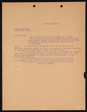 Primary view of object titled '[Letter from Perry Sayles to B. I. Terry, January 3, 1919]'.