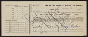 Primary view of object titled '[Promissory Note From Perry Sayles to First National Bank, January 29, 1935]'.