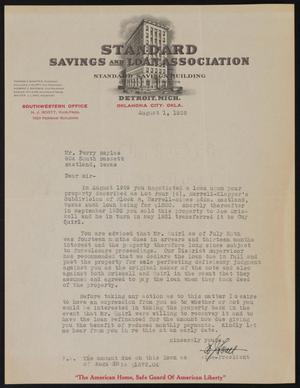 Primary view of object titled '[Letter from H. J. Scott to Perry Sayles, August 1, 1932]'.