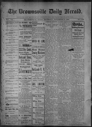 Primary view of object titled 'The Brownsville Daily Herald. (Brownsville, Tex.), Vol. 7, No. 116, Ed. 1, Thursday, November 3, 1898'.