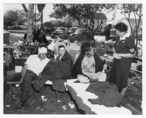 Primary view of object titled '[At a Red Cross aid station for victims of the 1947 Texas City Disaster]'.