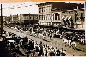 Primary view of object titled '[1911 Parade on Pine Street]'.
