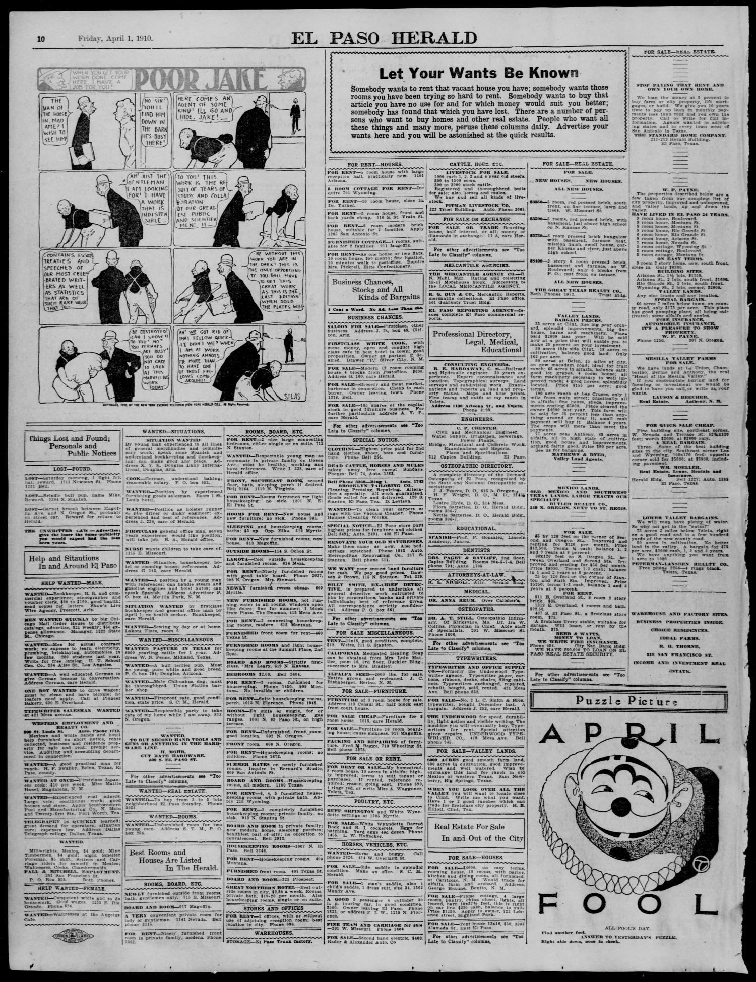 El Paso Herald (El Paso, Tex.), Ed. 1, Friday, April 1, 1910
                                                
                                                    [Sequence #]: 10 of 12
                                                