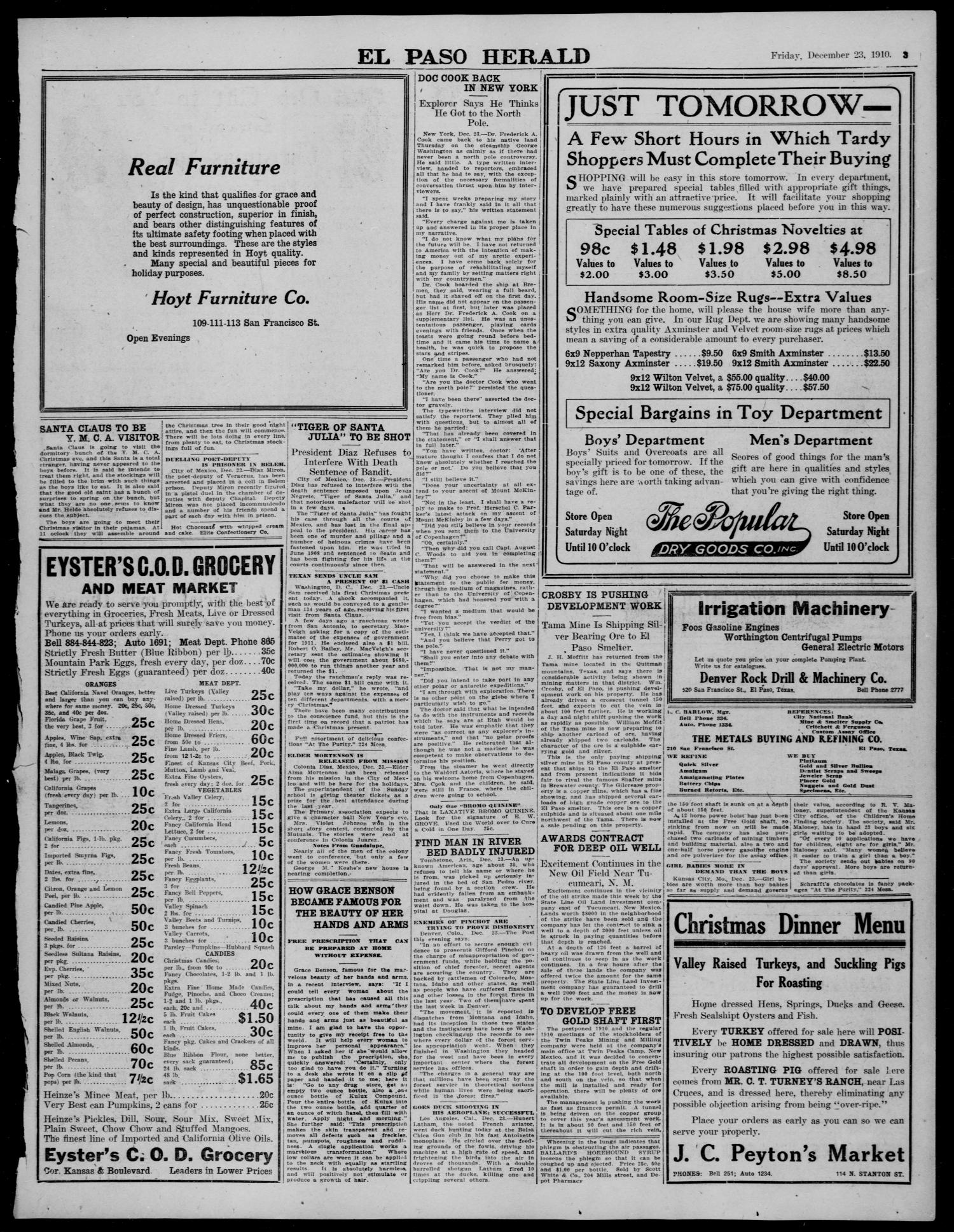 El Paso Herald (El Paso, Tex.), Ed. 1, Friday, December 23, 1910
                                                
                                                    [Sequence #]: 3 of 16
                                                