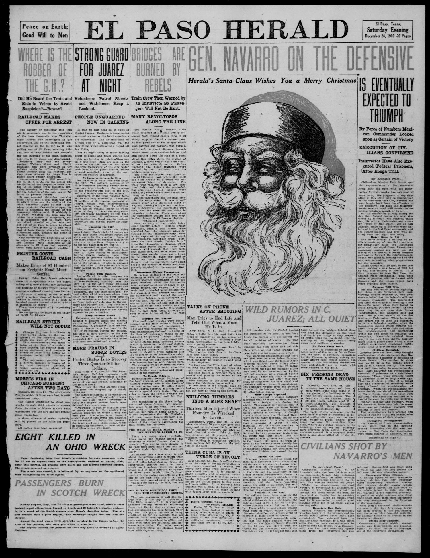 El Paso Herald (El Paso, Tex.), Ed. 1, Saturday, December 24, 1910
                                                
                                                    [Sequence #]: 1 of 20
                                                