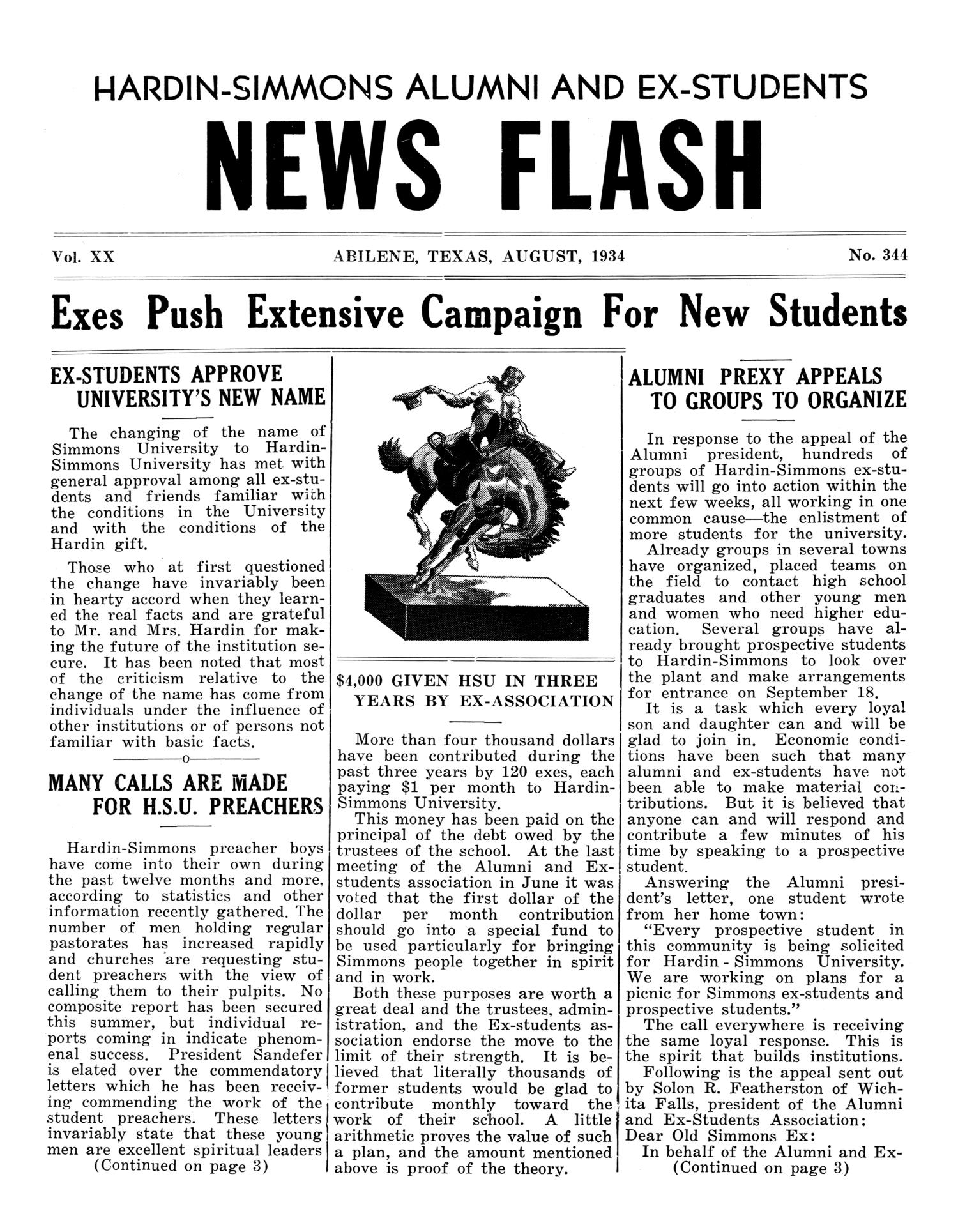 Hardin-Simmons Alumni and Ex-Students News Flash, August 1934
                                                
                                                    1
                                                