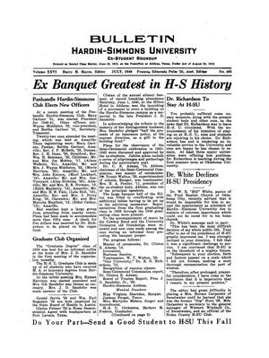 Primary view of object titled 'Bulletin: Hardin-Simmons University Ex-Student Roundup, July 1940'.