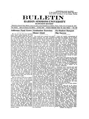 Primary view of object titled 'Bulletin: Hardin-Simmons University Ex-Student Roundup, June 1942'.
