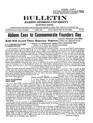 Primary view of Bulletin: Hardin-Simmons University, Ex-Student Edition, April 1943