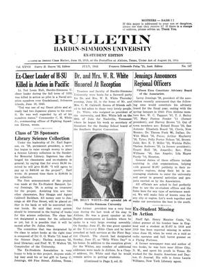 Primary view of Bulletin: Hardin-Simmons University, Ex-Student Edition, July 1943